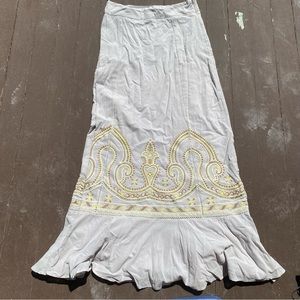ANTHROPOLOGIE FLOREAT EMBROIDERED MAXI SKIRT